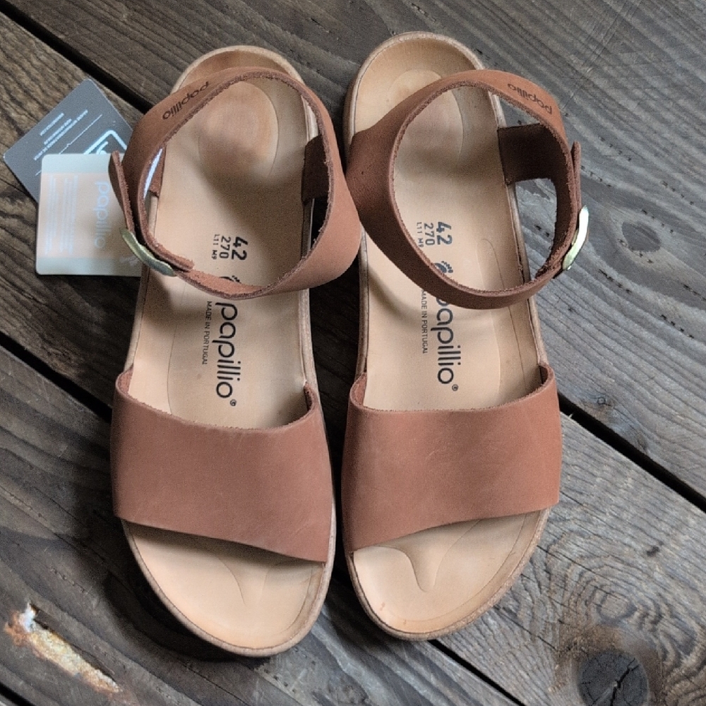 NWT Birkenstock Papillio Tan Sandals 11.5